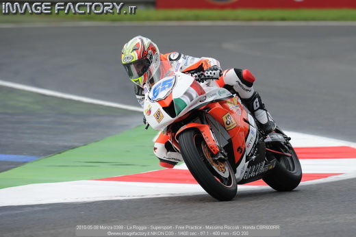 2010-05-08 Monza 0399 - La Roggia - Supersport - Free Practice - Massimo Roccoli - Honda CBR600RR